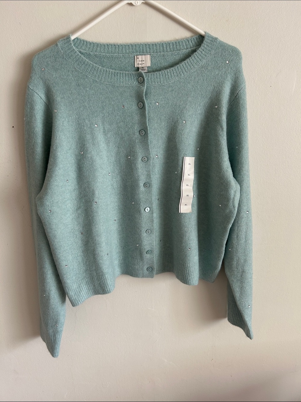 a new day Mint Green Rhinestone Button-Front Cardigan
NWT